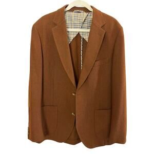 NWOT Kroon Blazer Jacket Sport Coat Wool Blend with Elbow Patches Brown sz. 42R